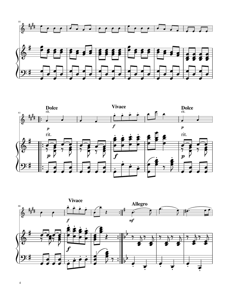 Hungarian Dance No. 5 - Alto Sax Solo w/Piano Alto Saxophone scores gallery preview page 4