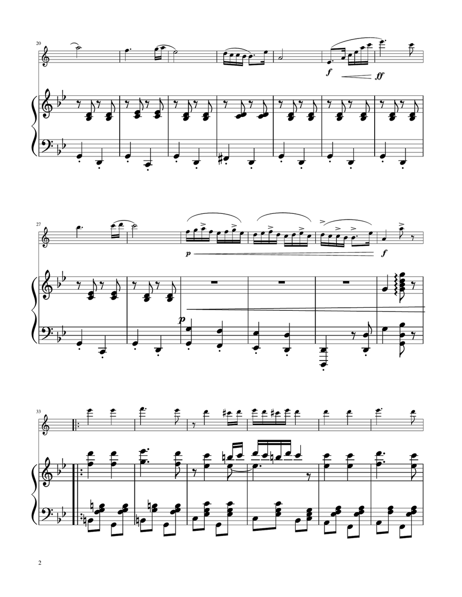 Hungarian Dance No. 5 - Soprano Sax Solo w/Piano Soprano Saxophone scores gallery preview page 2