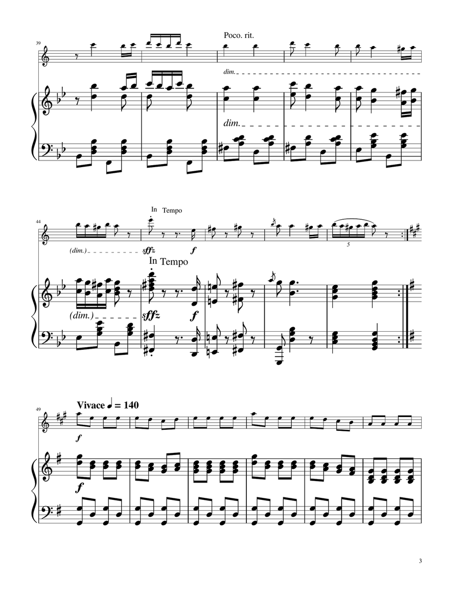 Hungarian Dance No. 5 - Soprano Sax Solo w/Piano Soprano Saxophone scores gallery preview page 3