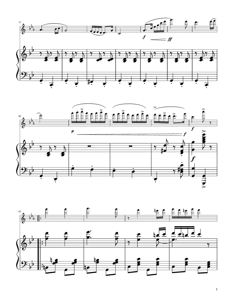 Hungarian Dance No. 5 - Alto Flute Solo w/Piano Flute Solo scores gallery preview page 5