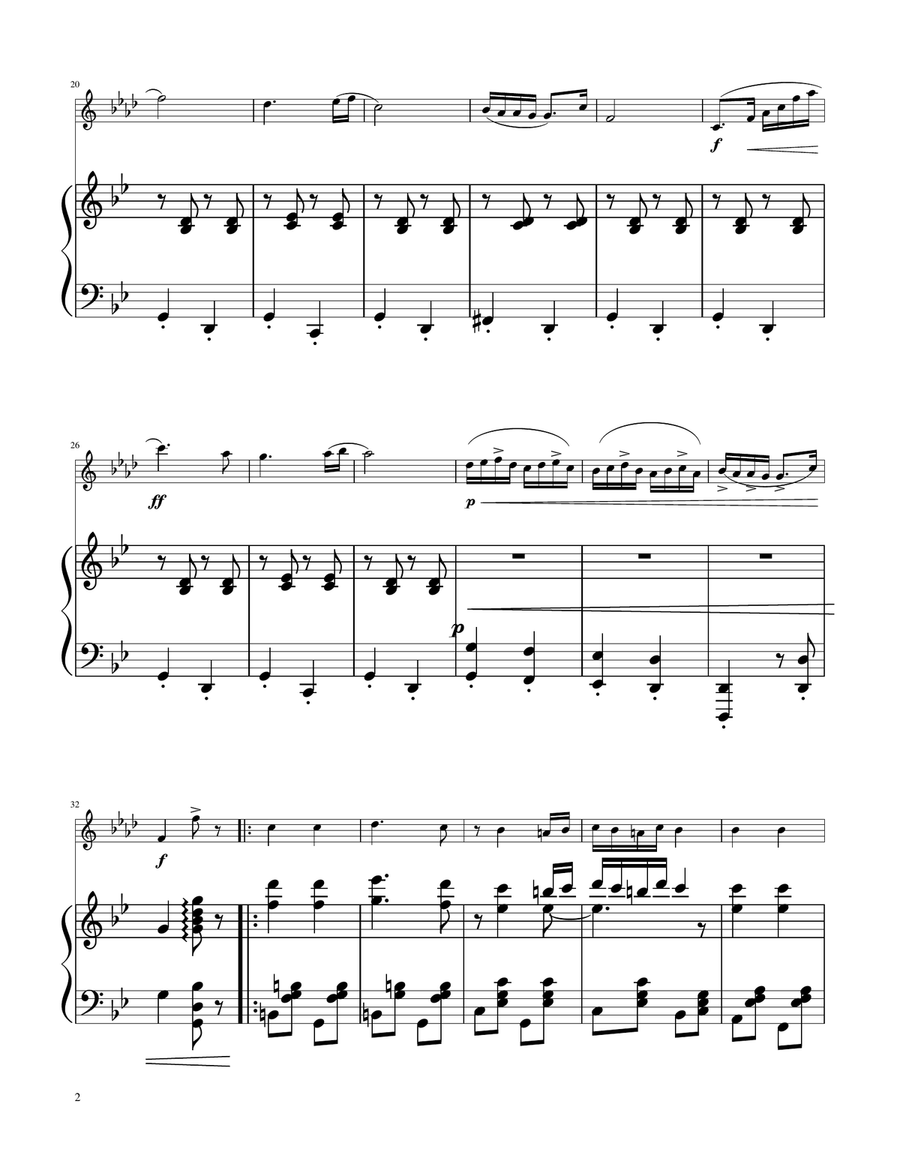 Hungarian Dance No. 5 - Trumept in D Solo w/Piano Trumpet Solo scores gallery preview page 2