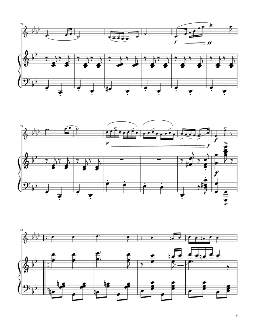 Hungarian Dance No. 5 - Trumept in D Solo w/Piano Trumpet Solo scores gallery preview page 5