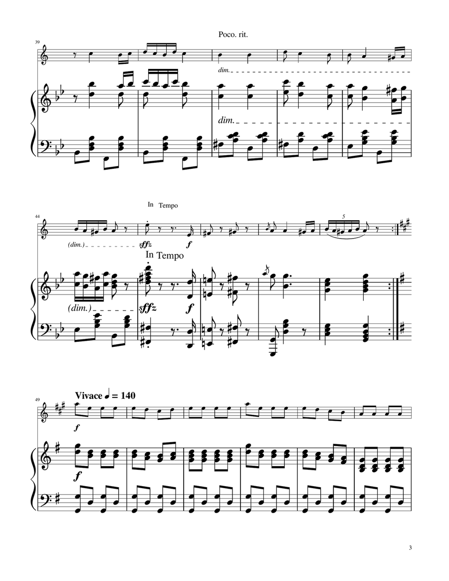 Hungarian Dance No. 5 - Trumpet Solo w/Piano B-Flat Trumpet scores gallery preview page 3