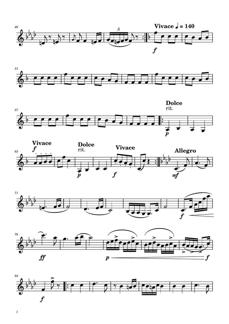 Hungarian Dance No. 5 - Trumpet in D Solo Trumpet Solo scores gallery preview page 2
