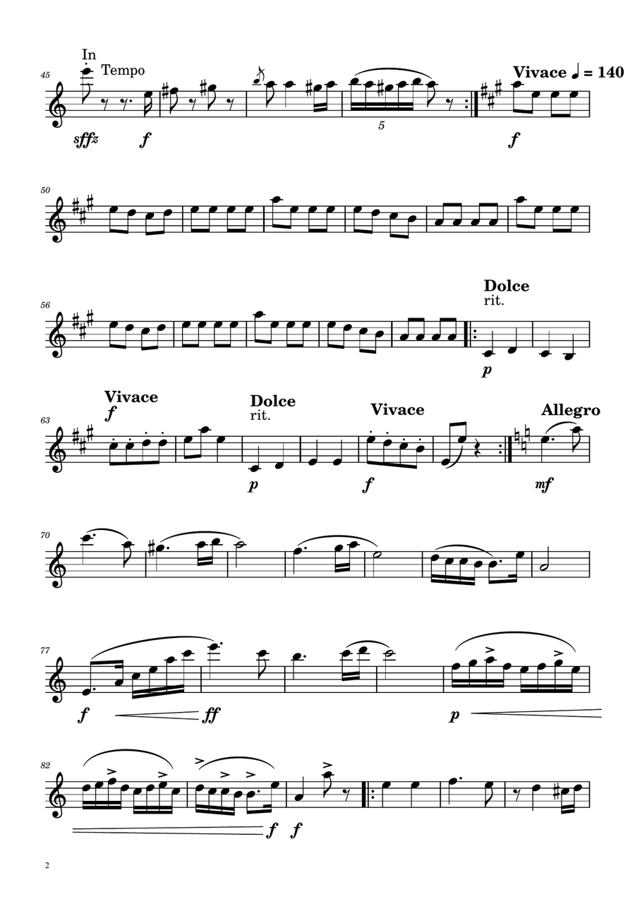 Hungarian Dance No. 5 - Soprano Sax Solo Soprano Saxophone scores gallery preview page 2