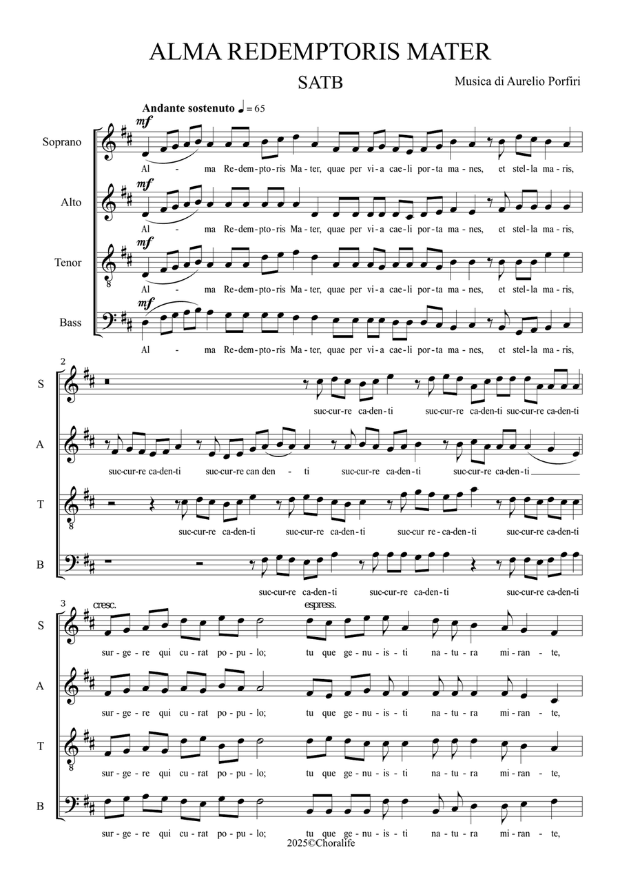 ALMA REDEMPTORIS MATER ALMA REDEMPTORIS MATER 4-Part scores gallery preview page 1