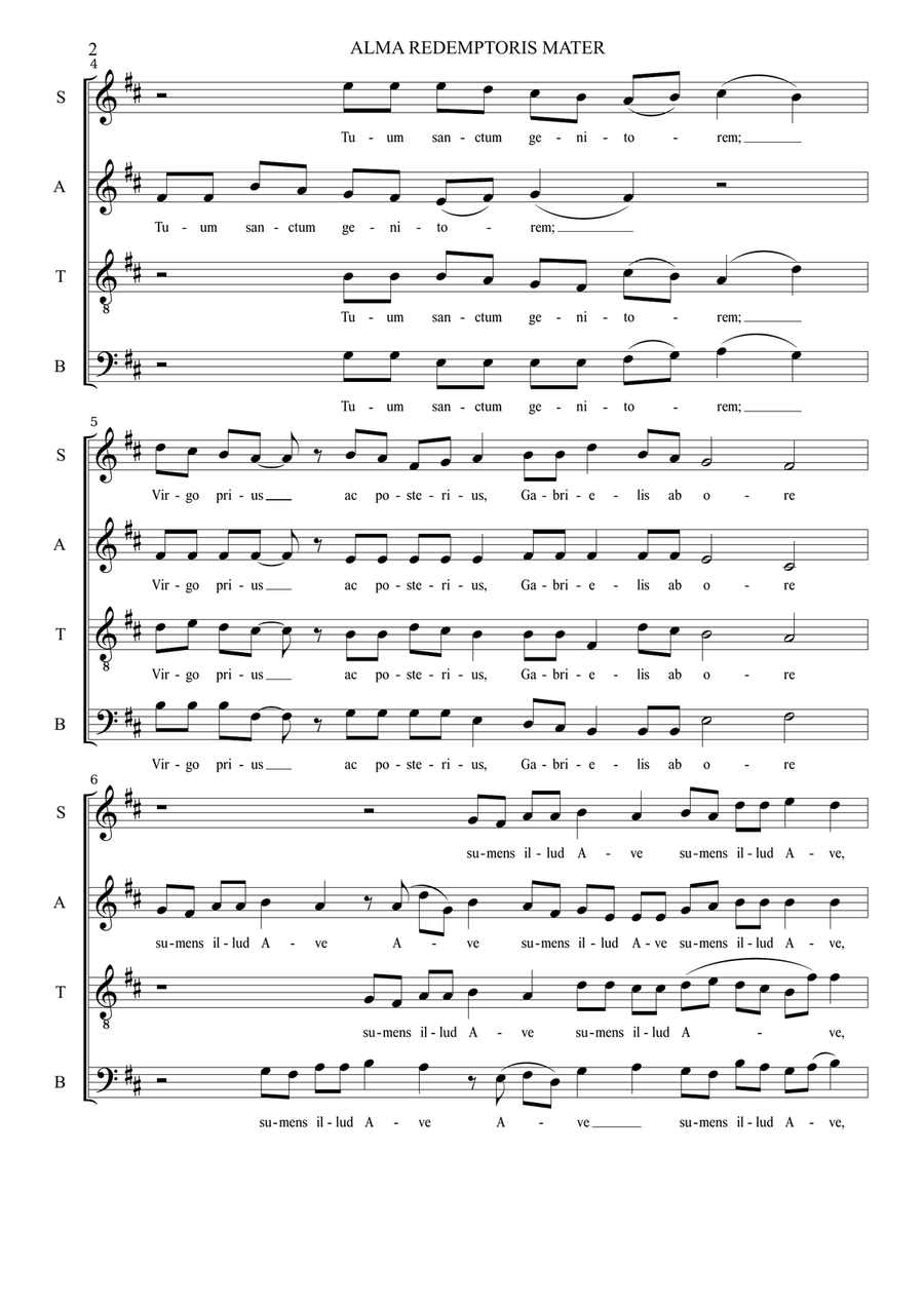 ALMA REDEMPTORIS MATER ALMA REDEMPTORIS MATER 4-Part scores gallery preview page 2