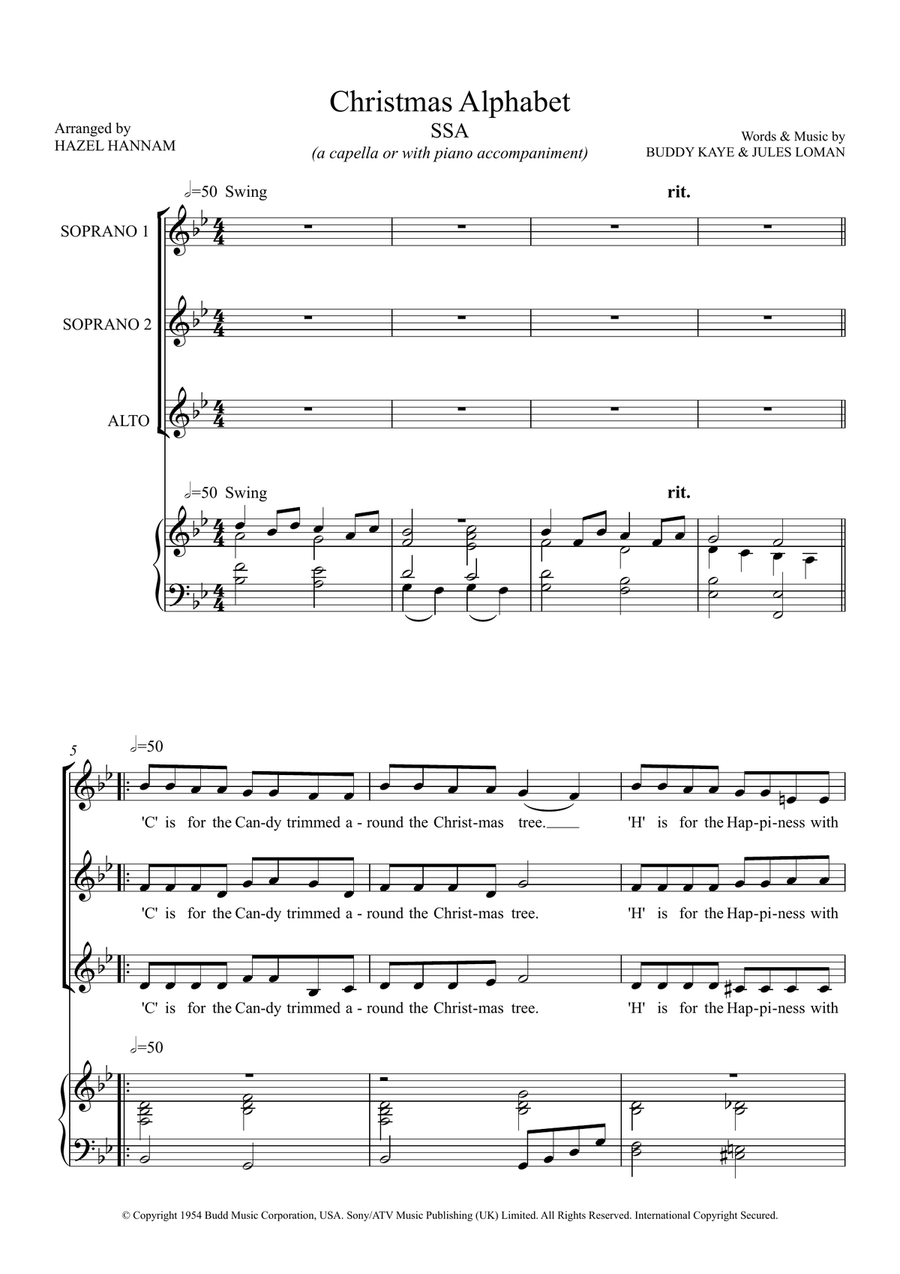 Christmas Alphabet Christmas Alphabet A Cappella scores gallery preview page 1
