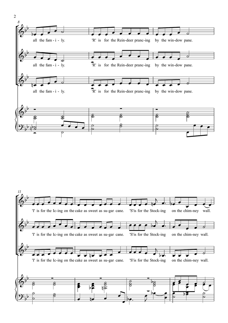 Christmas Alphabet Christmas Alphabet A Cappella scores gallery preview page 2