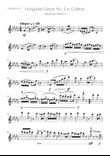 Hungarian Dance No. 5 - Clarinet in A Solo