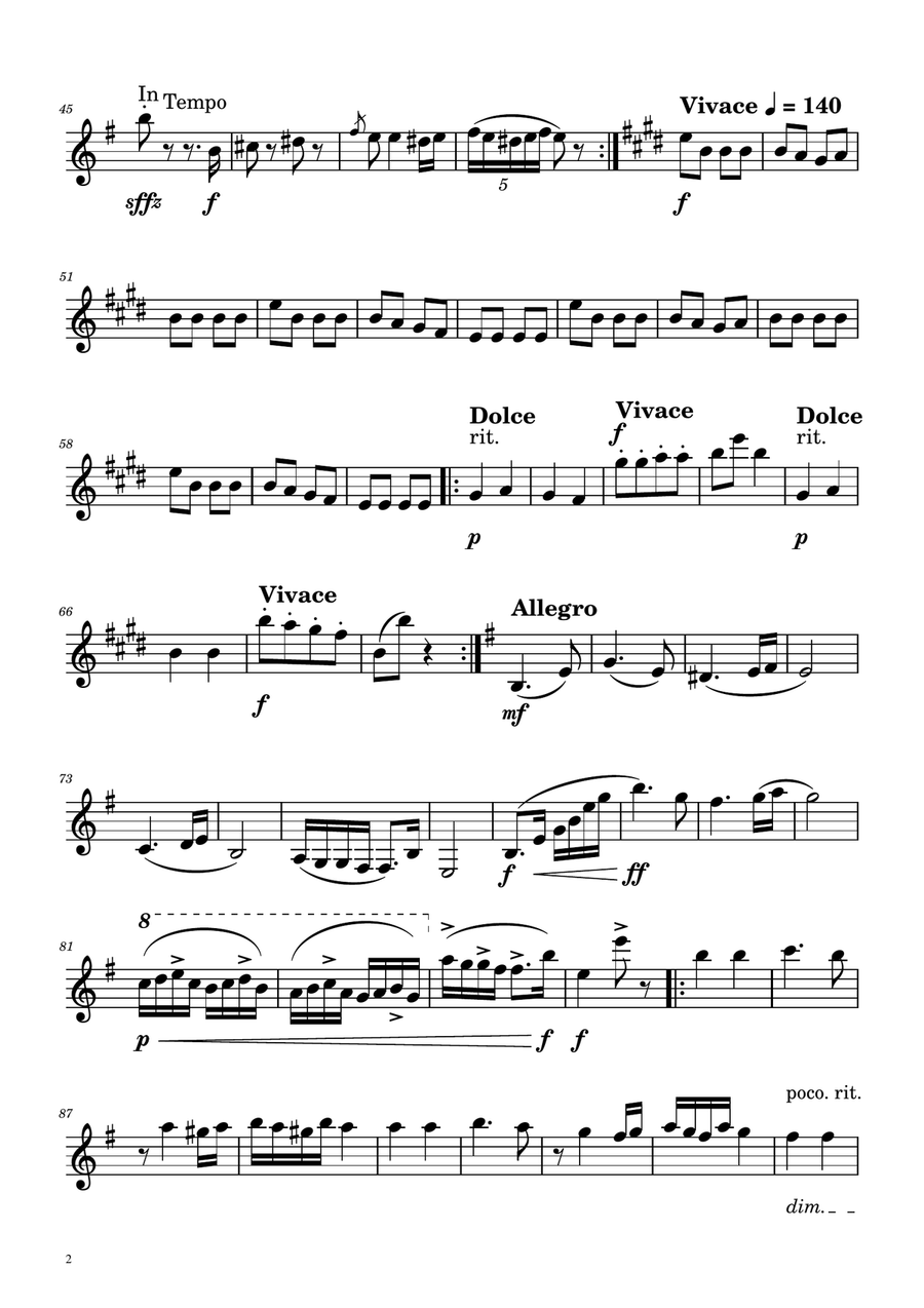 Hungarian Dance No. 5 - Clarinet in Eb Solo E-Flat Clarinet scores gallery preview page 2