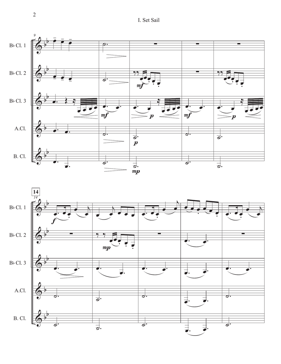 Mystic Voyage, a Suite for Clarinet Quintet Clarinet Quintet scores gallery preview page 4