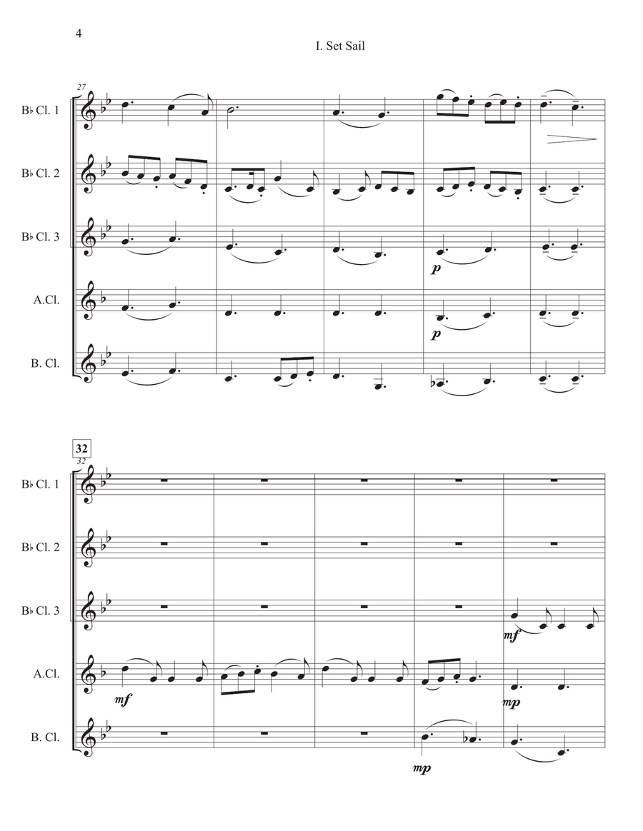 Mystic Voyage, a Suite for Clarinet Quintet Clarinet Quintet scores gallery preview page 6