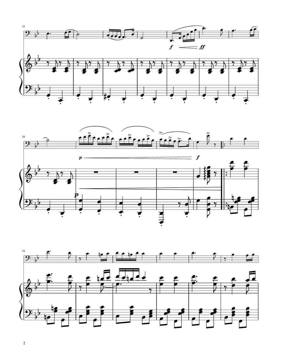 Hungarian Dance No. 5 - Bassoon Solo w/Piano Bassoon Solo scores gallery preview page 2