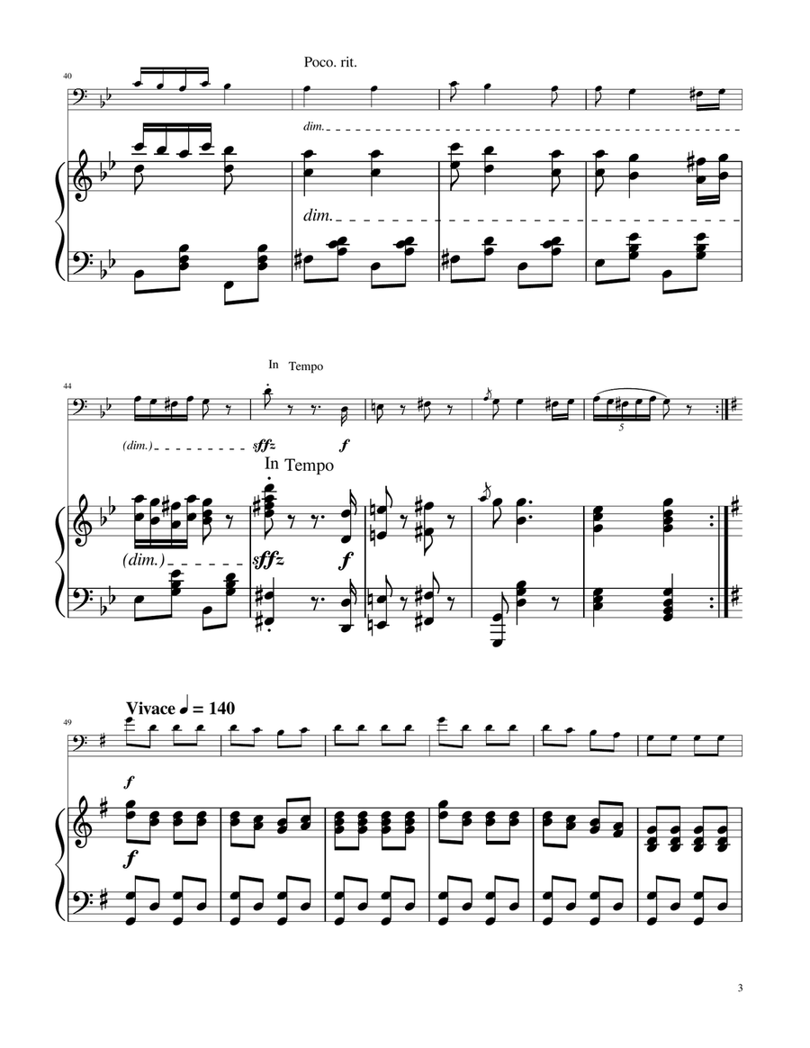 Hungarian Dance No. 5 - Bassoon Solo w/Piano Bassoon Solo scores gallery preview page 3