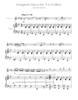 Hungarian Dance No. 5 - Clarinet in A Solo w/Piano