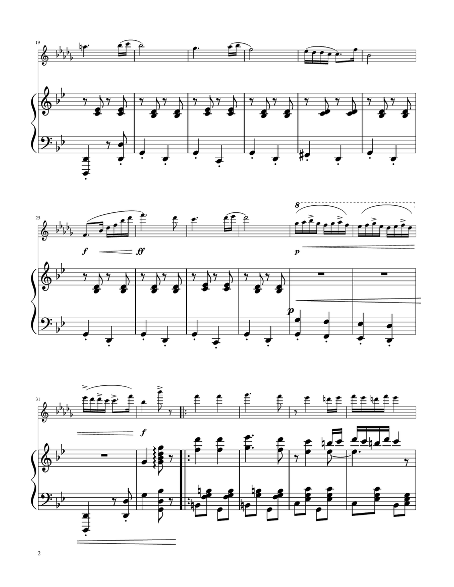 Hungarian Dance No. 5 - Clarinet in A Solo w/Piano A Clarinet scores gallery preview page 2
