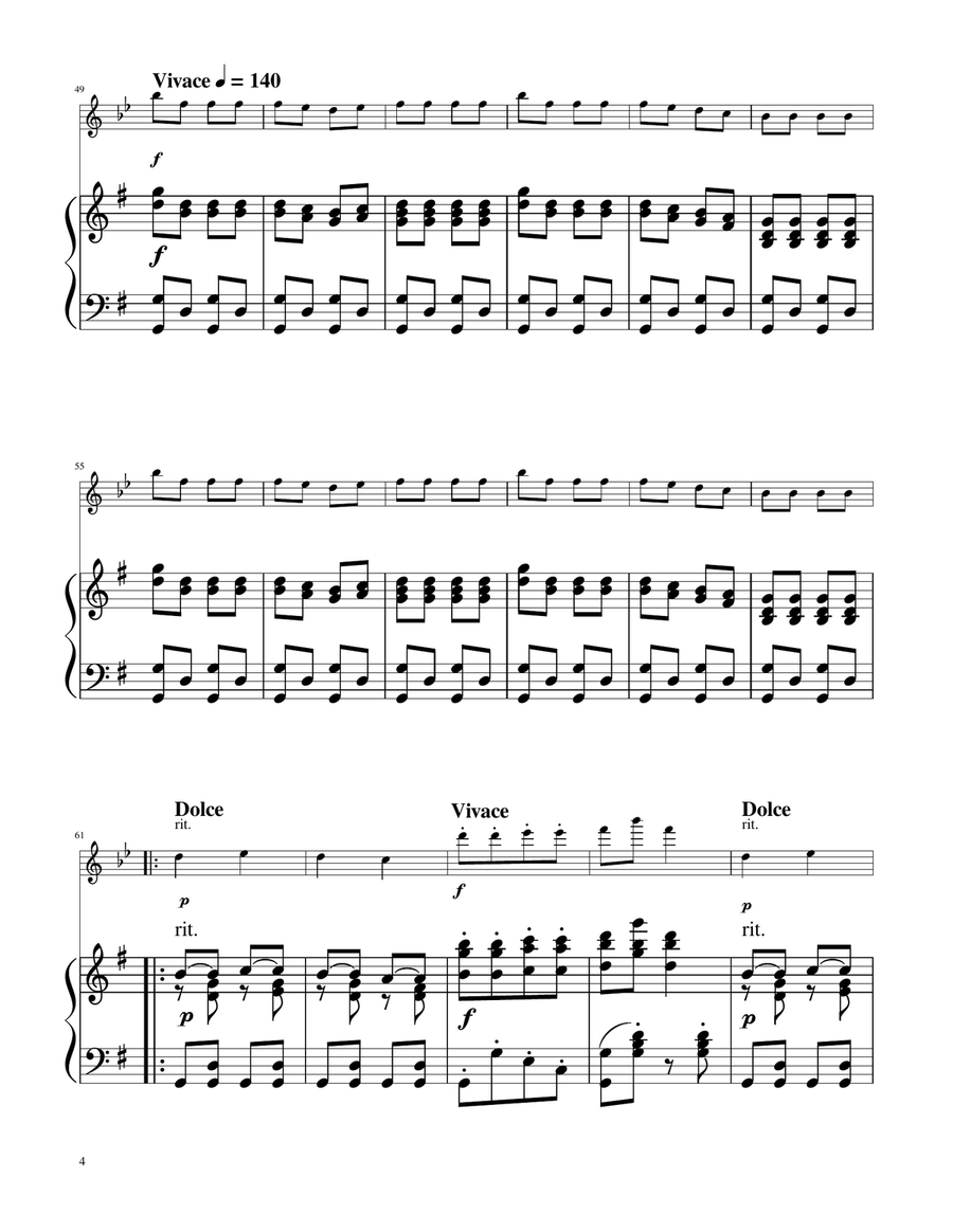 Hungarian Dance No. 5 - Clarinet in A Solo w/Piano A Clarinet scores gallery preview page 4