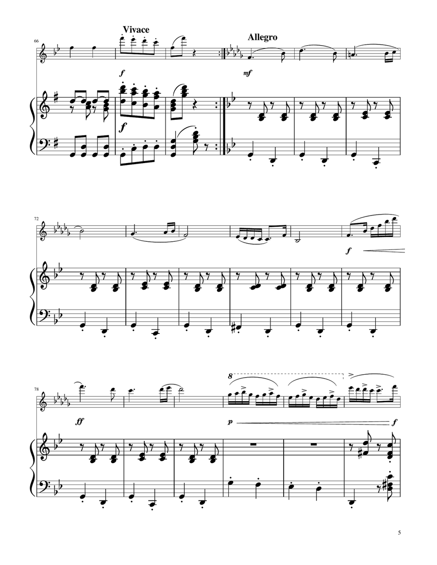 Hungarian Dance No. 5 - Clarinet in A Solo w/Piano A Clarinet scores gallery preview page 5