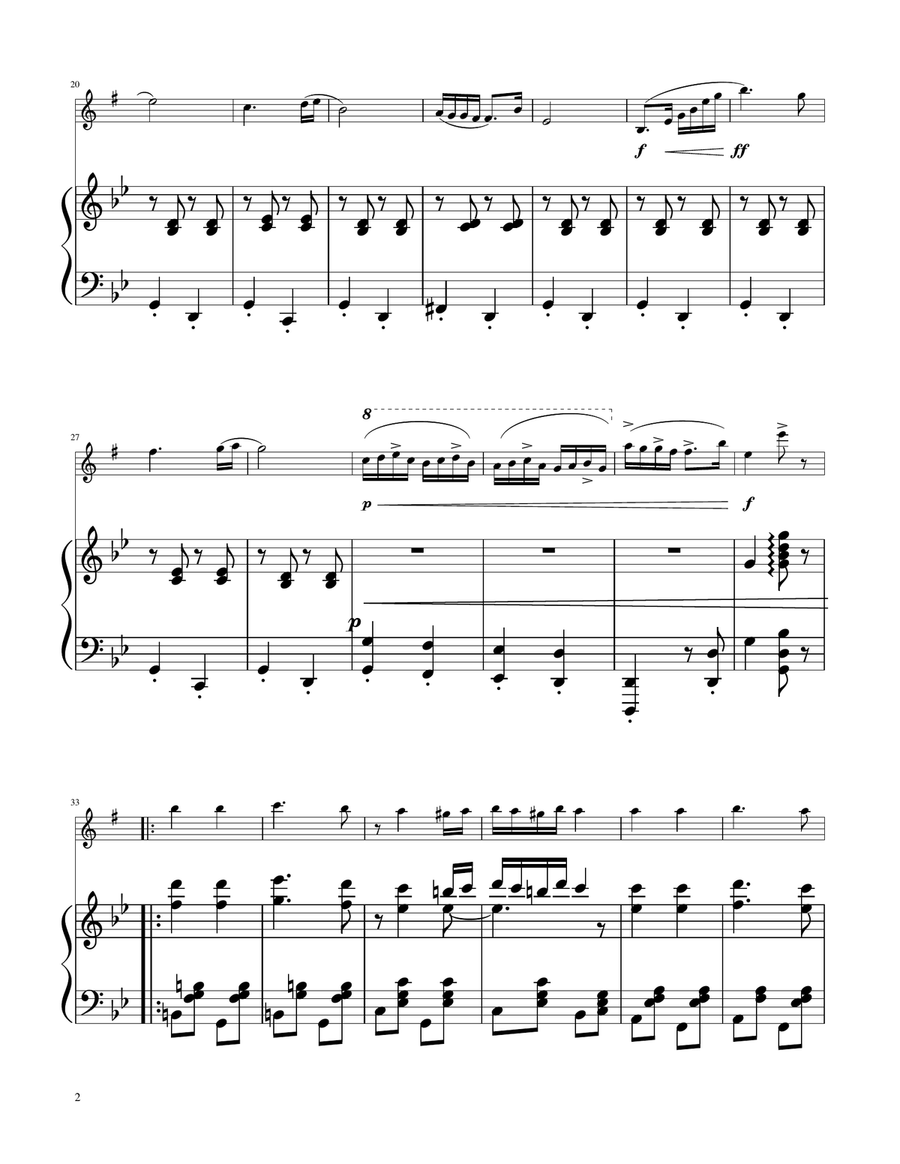 Hungarian Dance No. 5 - Clarinet in Eb Solo w/Piano E-Flat Clarinet scores gallery preview page 2