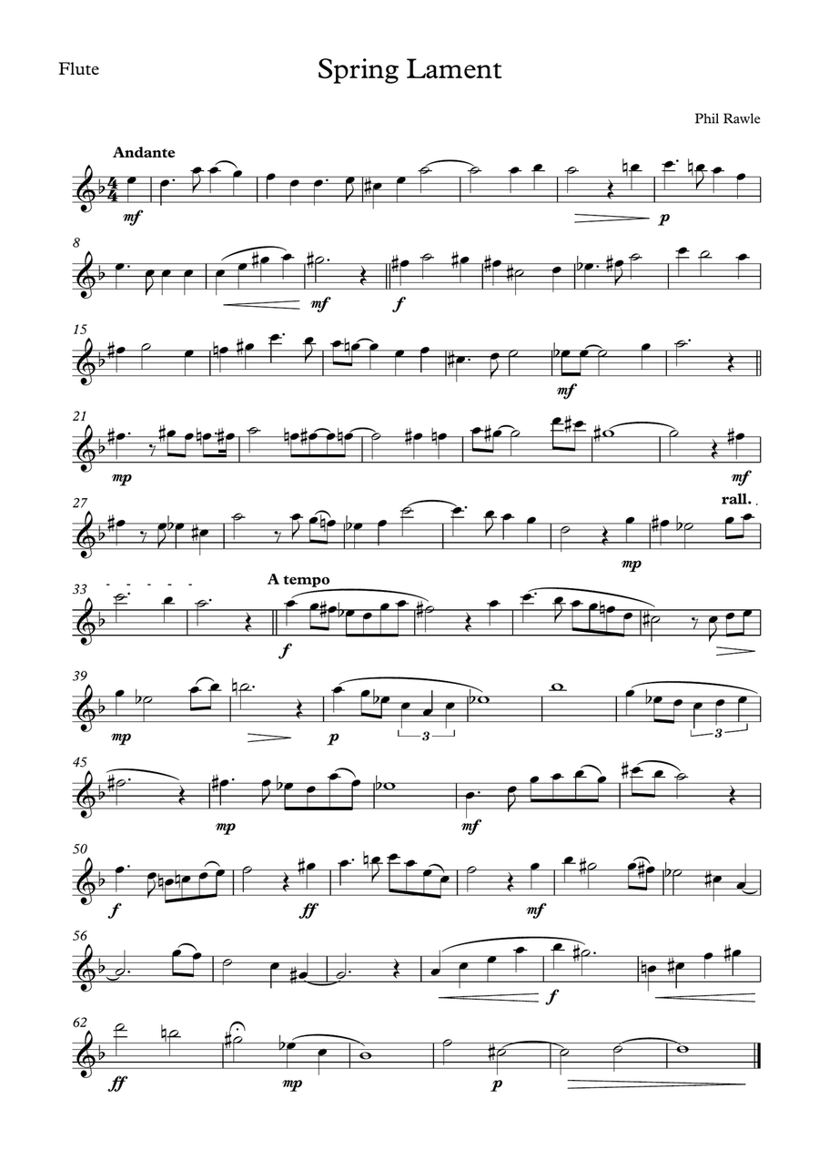 Spring Lament - Wind Quartet Woodwind Quartet scores gallery preview page 4