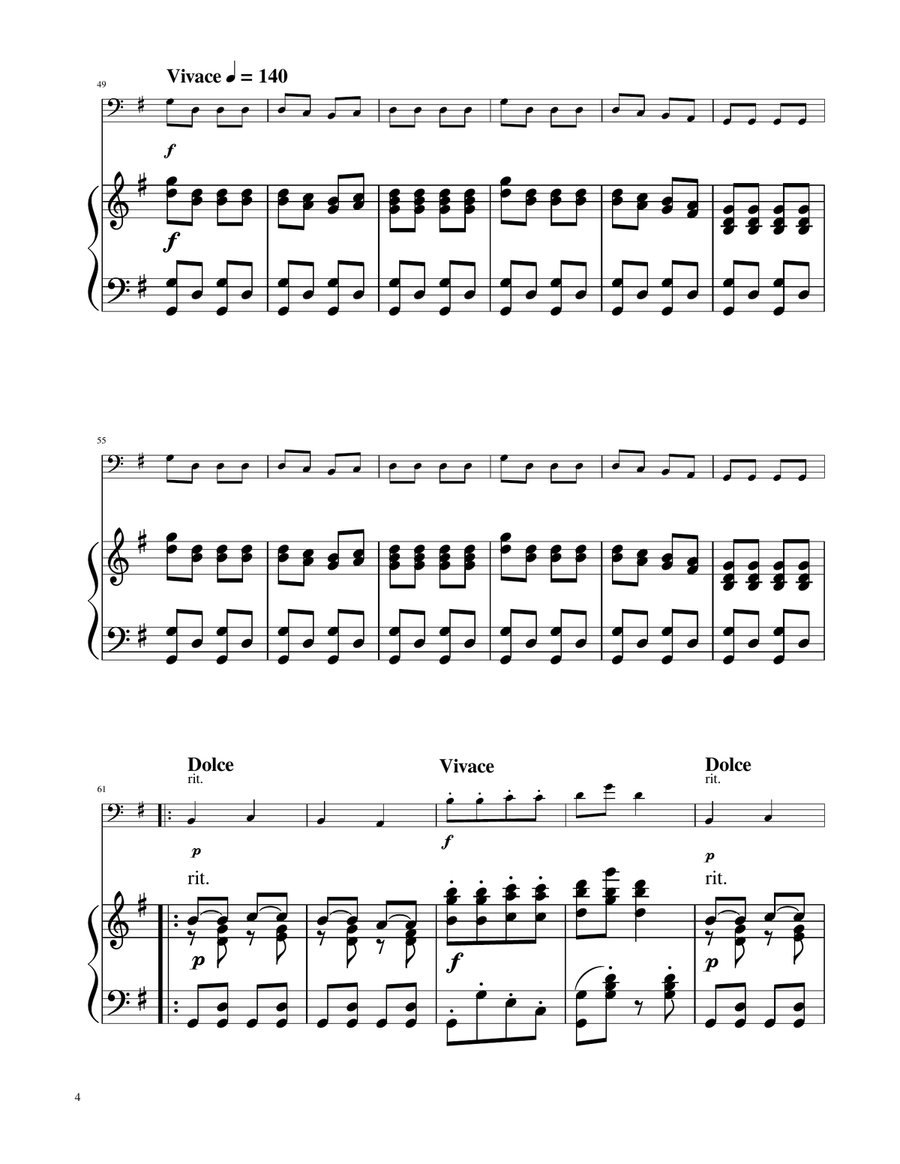 Hungarian Dance No. 5 - Euphonium Solo w/Piano Euphonium scores gallery preview page 4