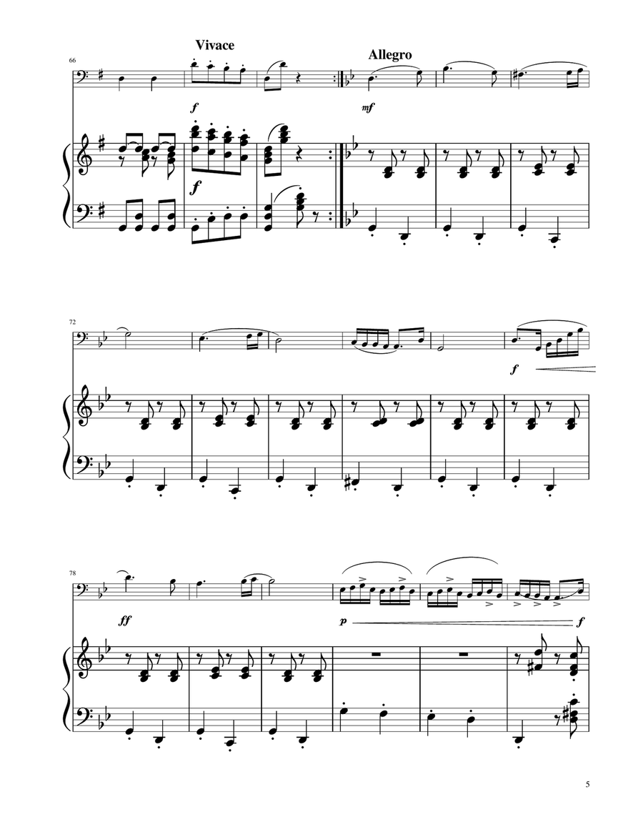 Hungarian Dance No. 5 - Euphonium Solo w/Piano Euphonium scores gallery preview page 5