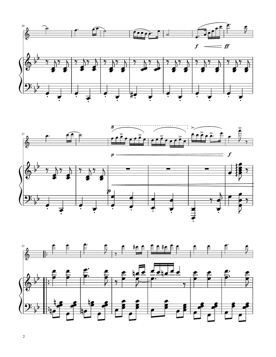 Hungarian Dance No. 5 - Tenor Sax Solo w/Piano Tenor Saxophone scores gallery preview page 2