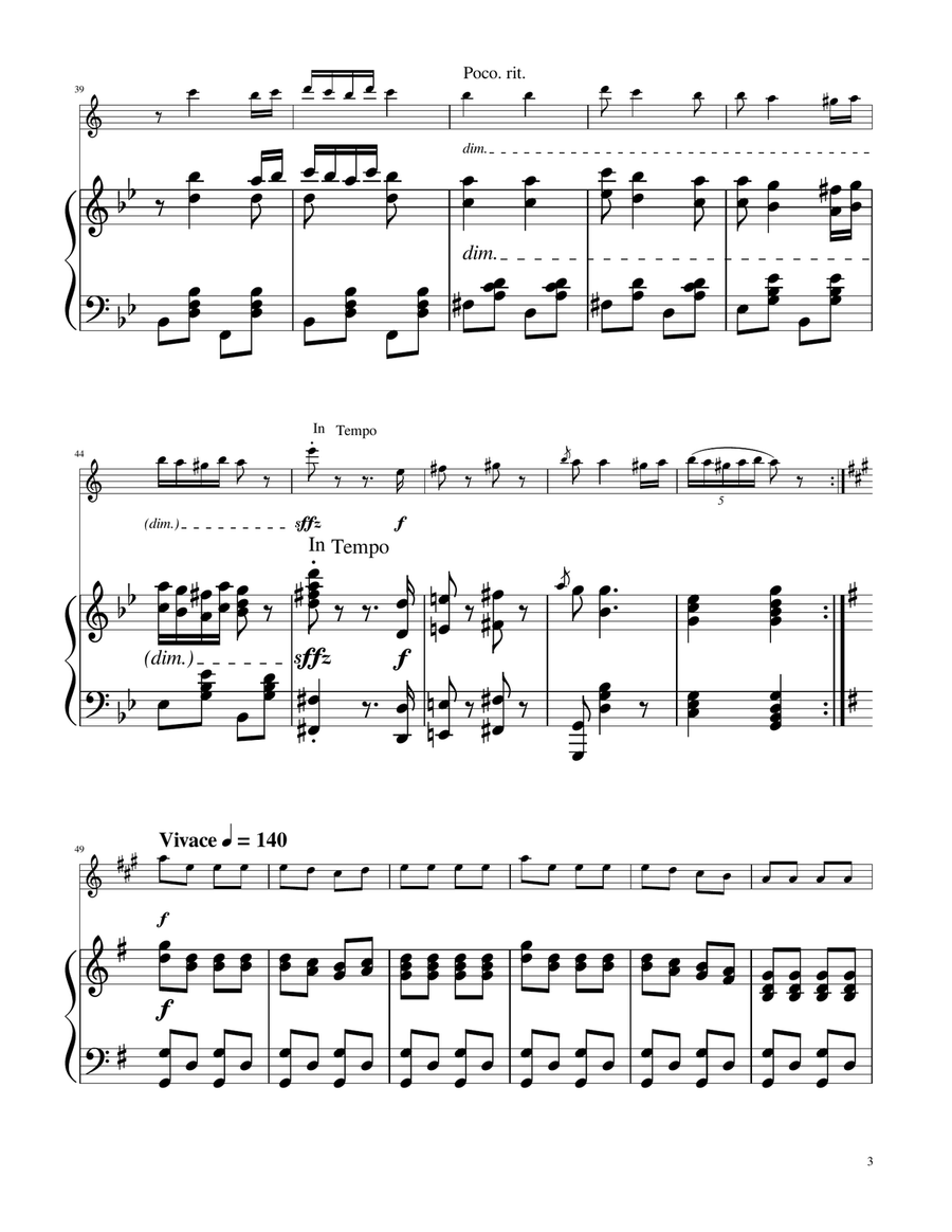 Hungarian Dance No. 5 - Tenor Sax Solo w/Piano Tenor Saxophone scores gallery preview page 3