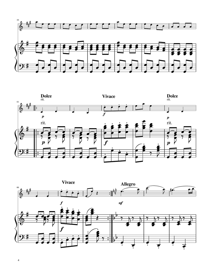 Hungarian Dance No. 5 - Tenor Sax Solo w/Piano Tenor Saxophone scores gallery preview page 4