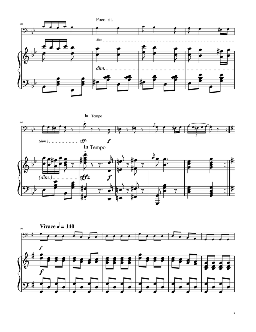 Hungarian Dance No. 5 - Trombone Solo w/Piano Piano scores gallery preview page 3