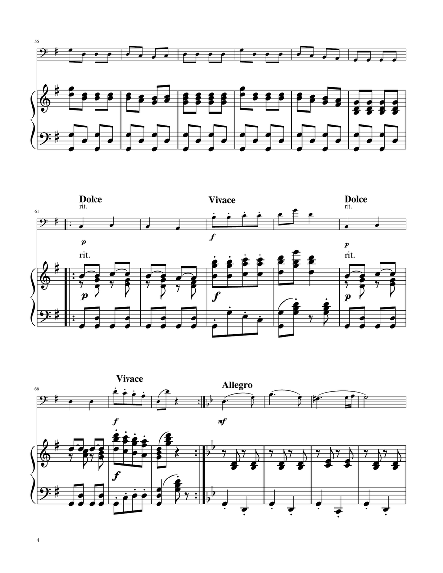 Hungarian Dance No. 5 - Trombone Solo w/Piano Piano scores gallery preview page 4