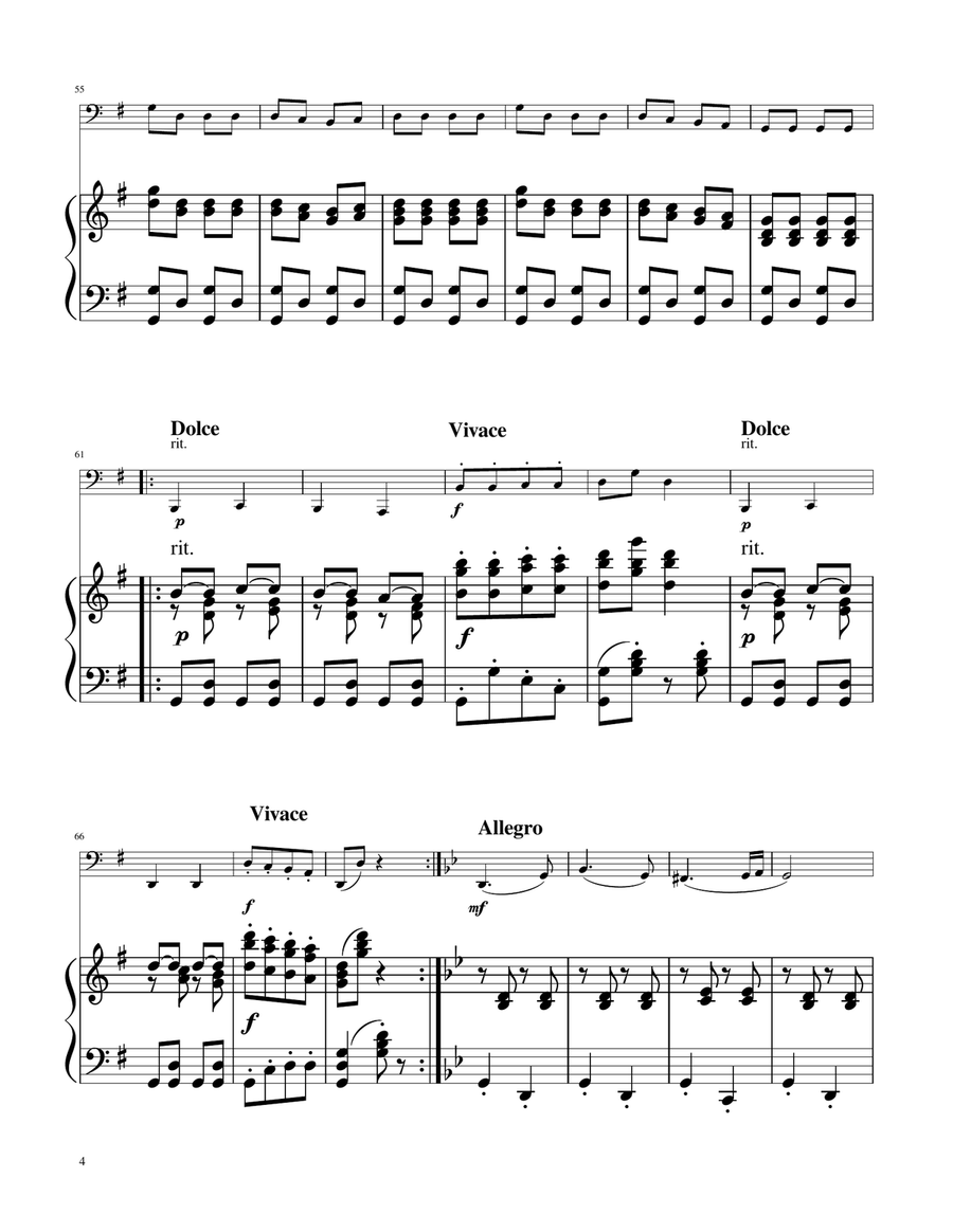 Hungarian Dance No. 5 - Tuba Solo w/Piano Tuba scores gallery preview page 4