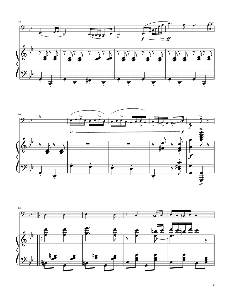 Hungarian Dance No. 5 - Tuba Solo w/Piano Tuba scores gallery preview page 5