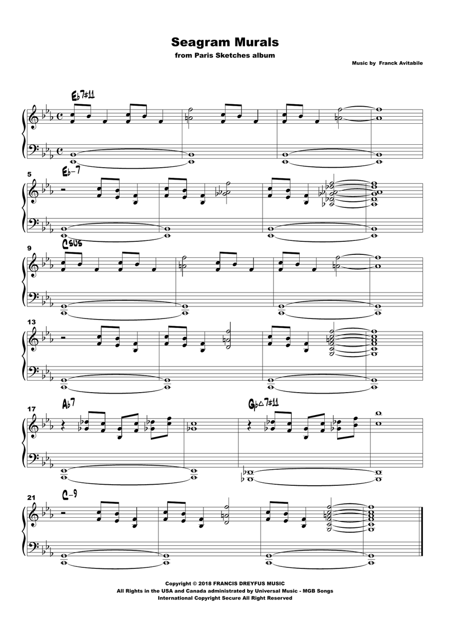 Seagram Murals Seagram Murals Piano Method scores gallery preview page 1