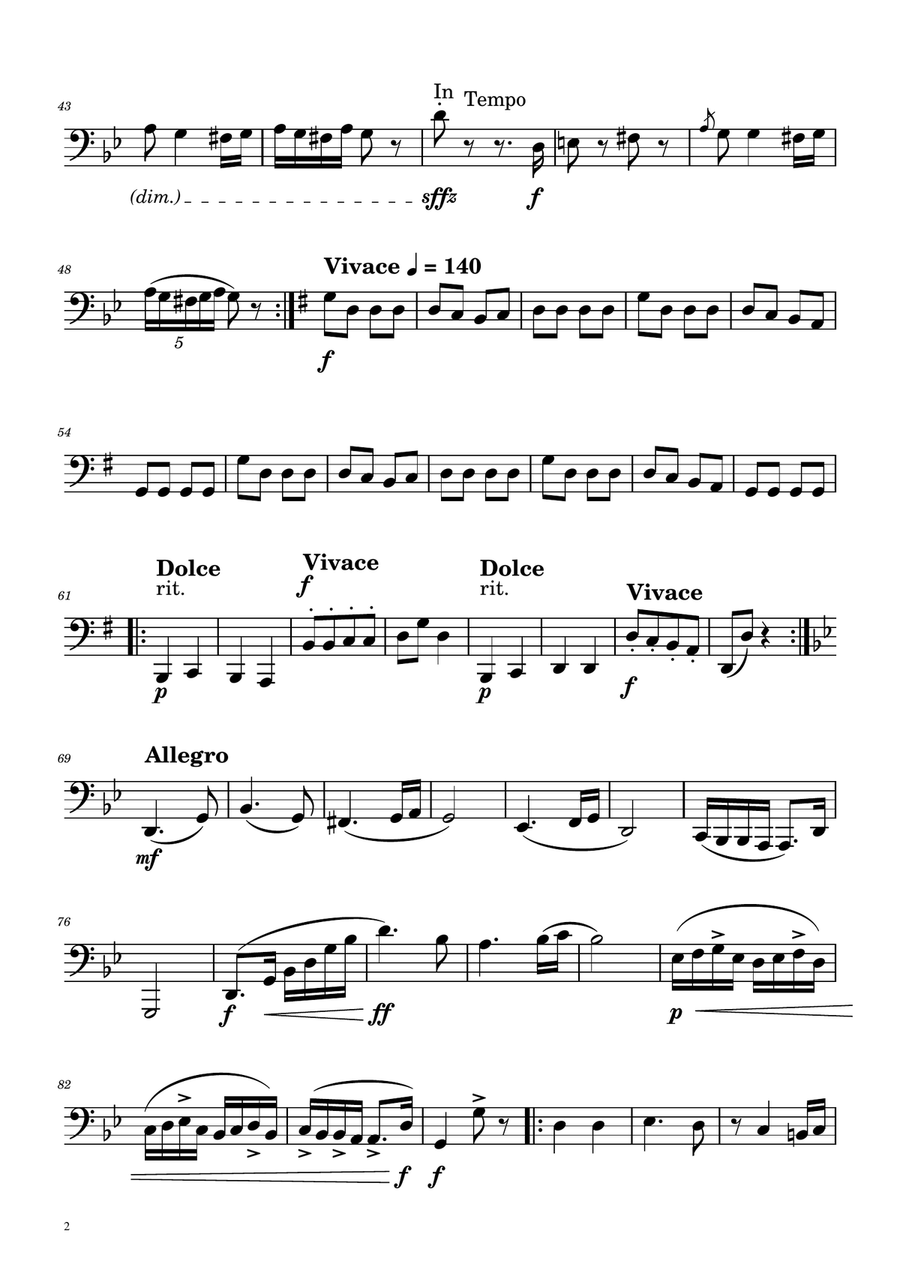 Hungarian Dance No. 5 - Tuba Solo Tuba scores gallery preview page 2