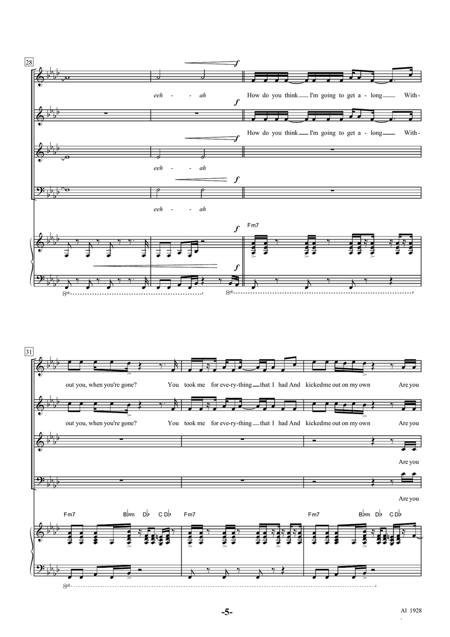 Another One Bites The Dust Choir scores gallery preview page 5