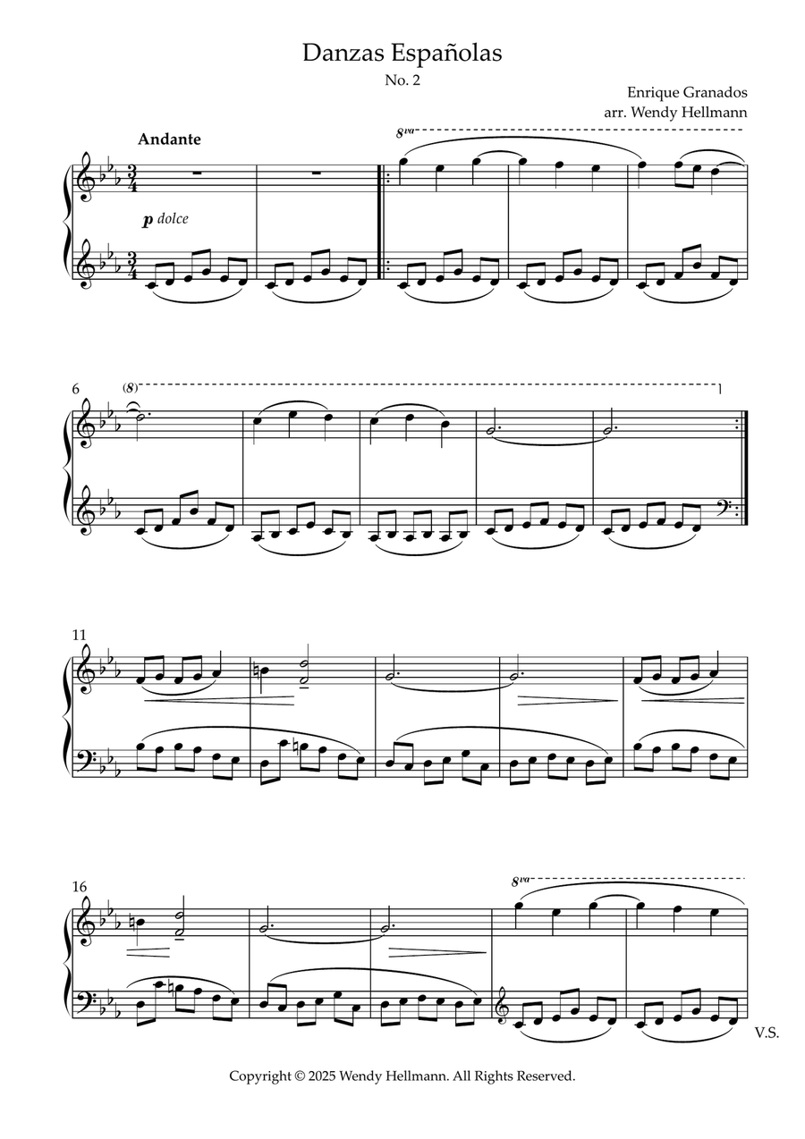 Danzas Españolas, No. 2 Danzas Españolas, No. 2 Piano Solo scores gallery preview page 1