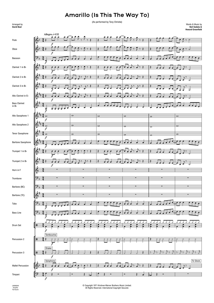 Amarillo (Is This The Way To) Concert Band scores gallery preview page 2