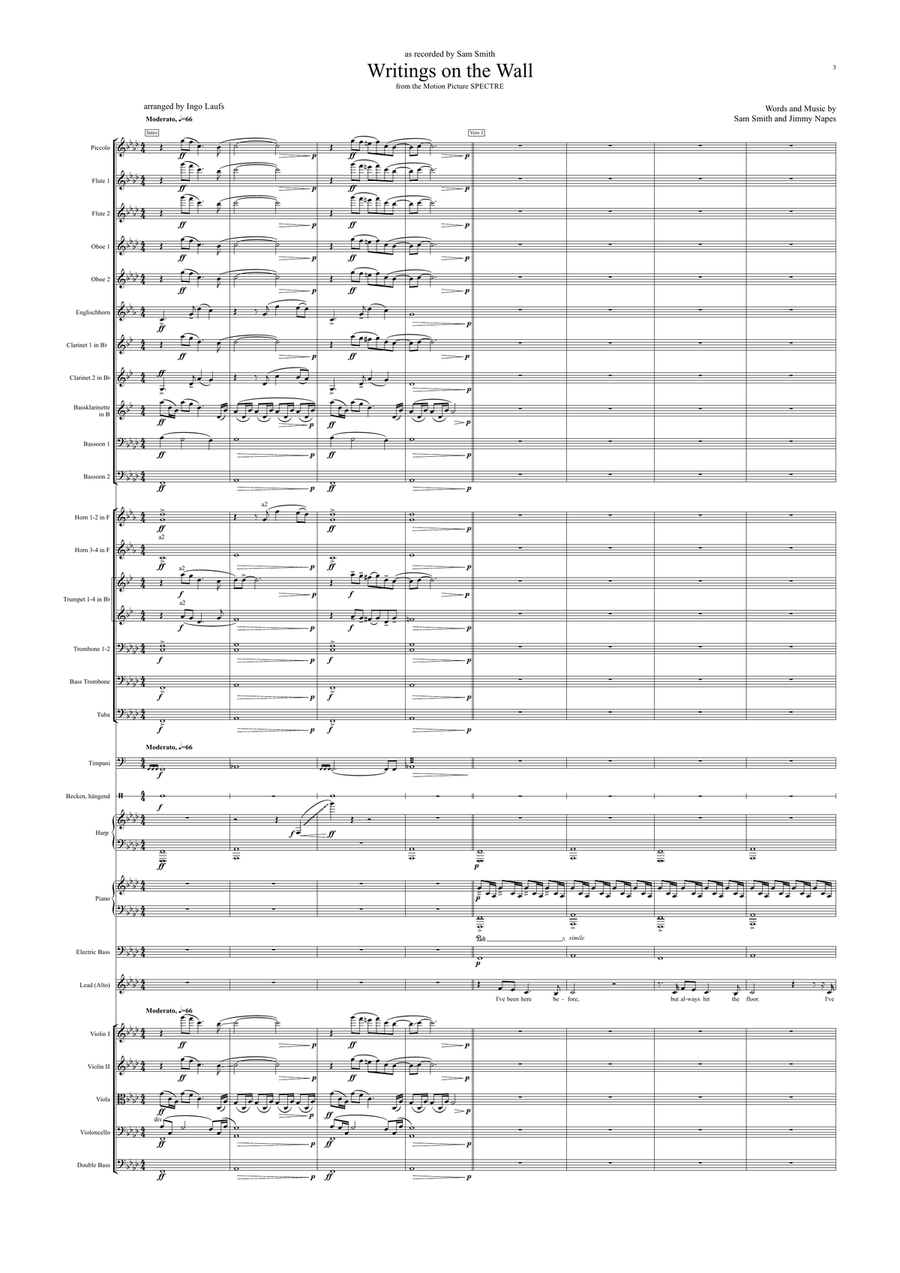 Writing's On The Wall Writing's On The Wall Full Orchestra scores gallery preview page 3