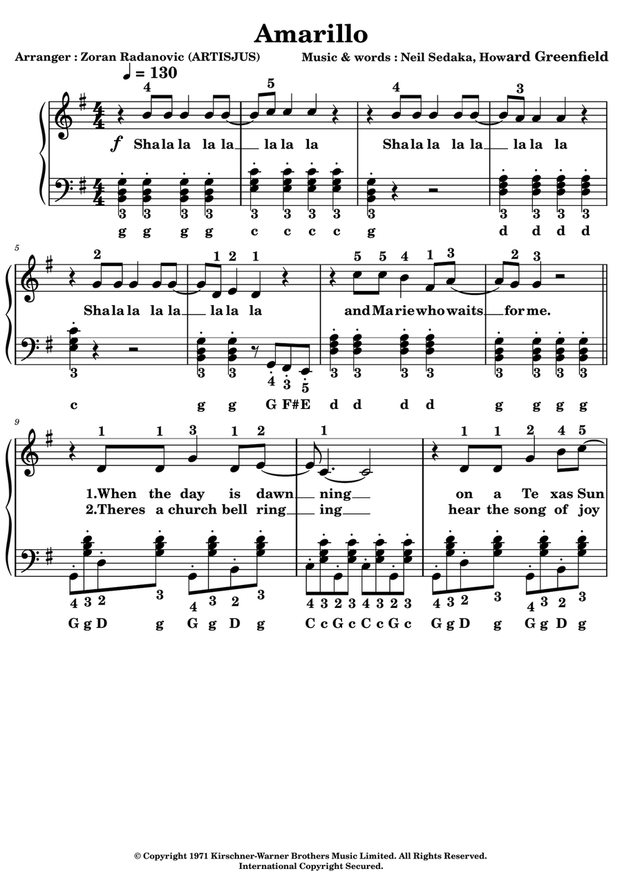 Amarillo (Is This The Way To) Accordion scores gallery preview page 1