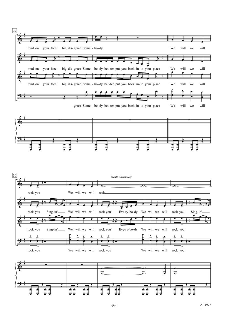 We Will Rock You We Will Rock You Choir scores gallery preview page 5