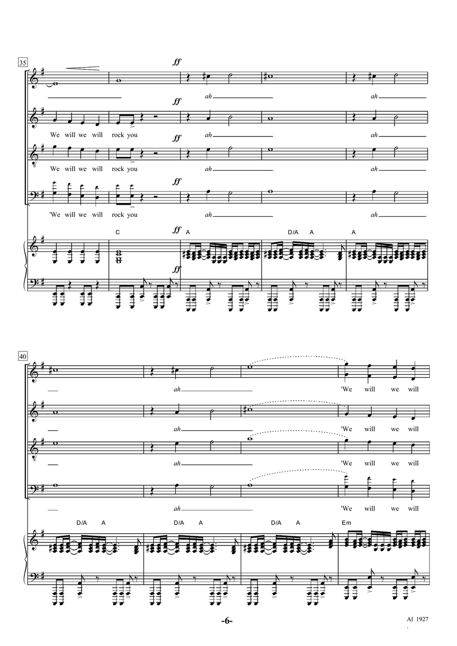 We Will Rock You We Will Rock You Choir scores gallery preview page 6