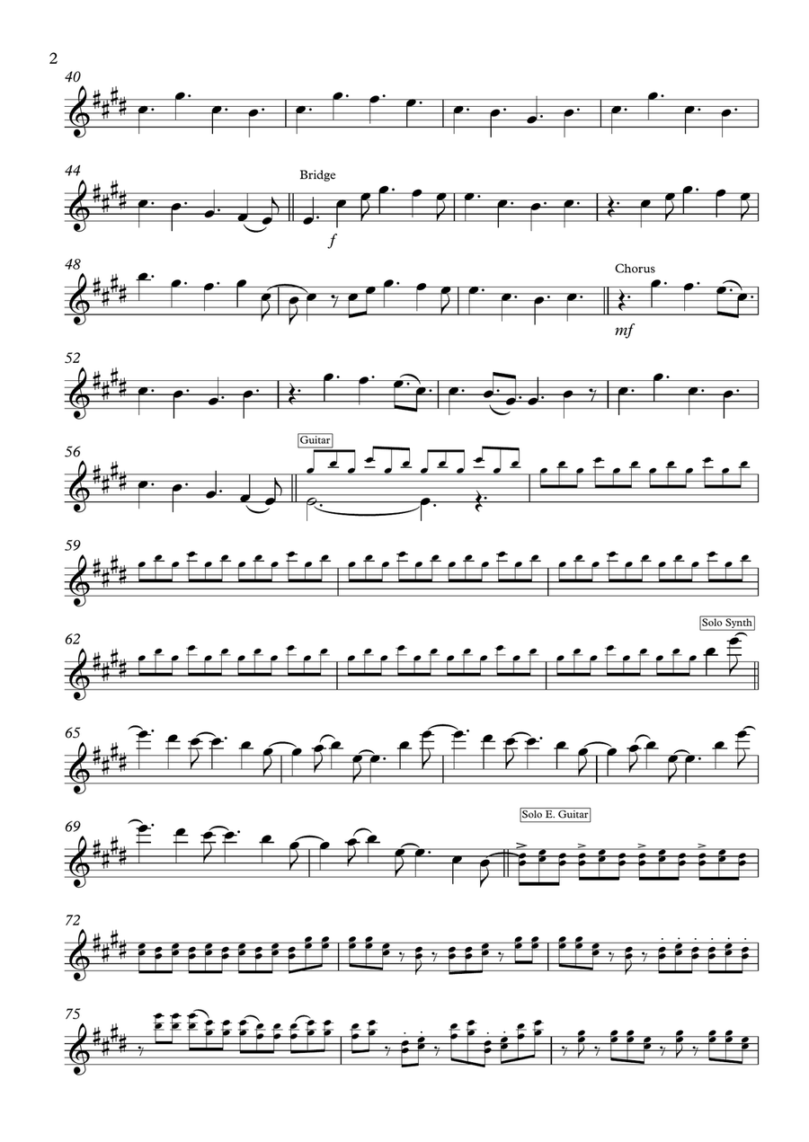 Everybody Wants To Rule The World Tenor Saxophone scores gallery preview page 2