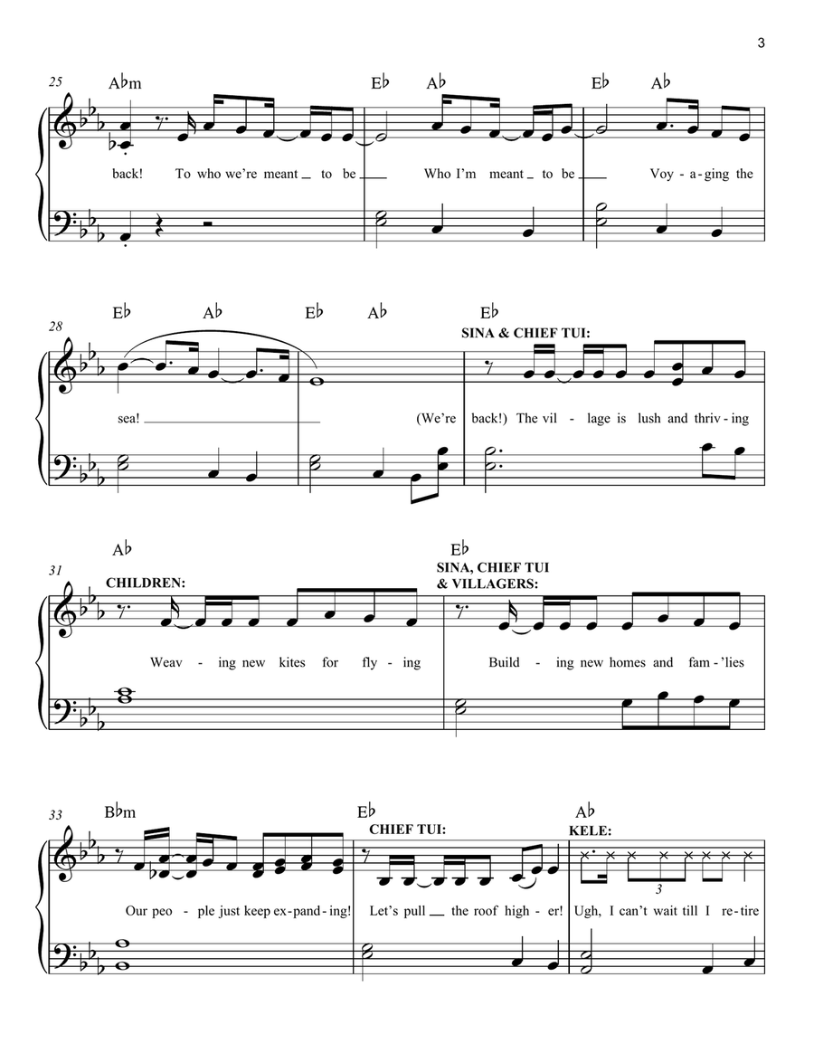 We're Back (from Moana 2) Easy Piano scores gallery preview page 3