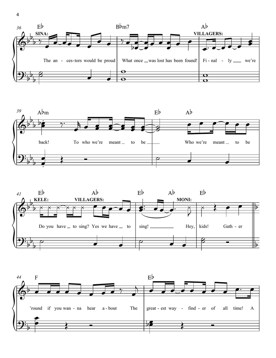 We're Back (from Moana 2) Easy Piano scores gallery preview page 4