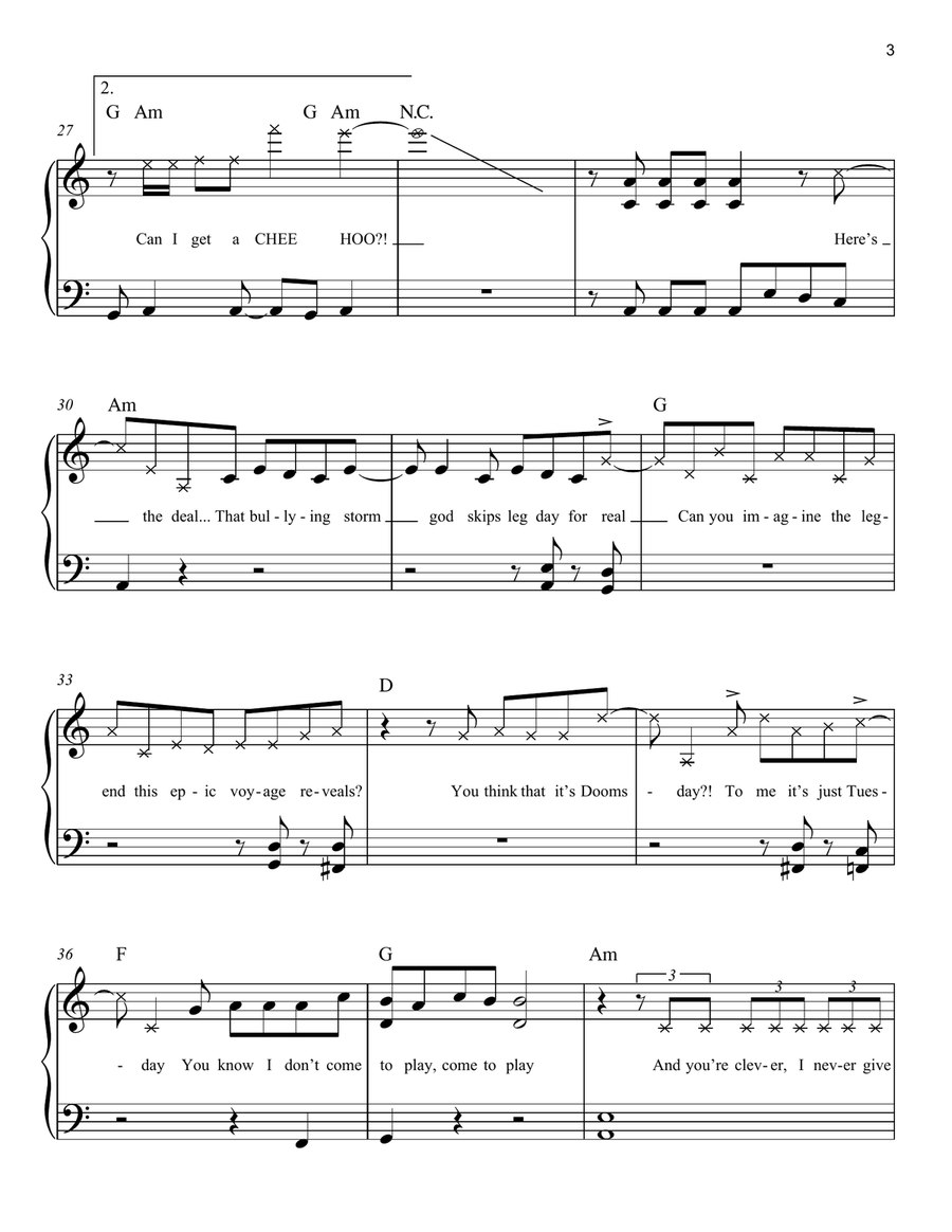 Can I Get A Chee Hoo? (from Moana 2) Easy Piano scores gallery preview page 3
