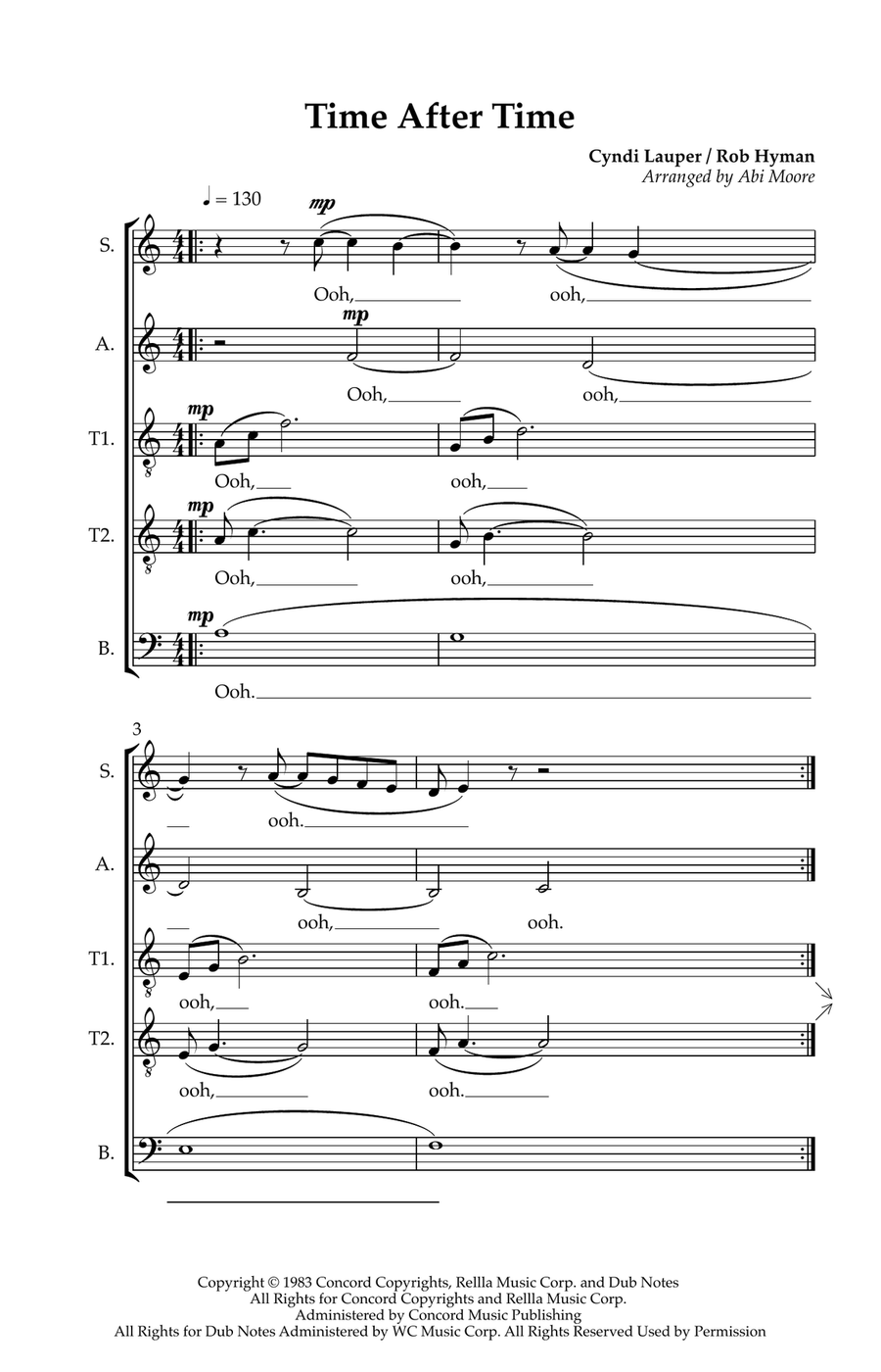 Time After Time Divisi scores gallery preview page 1