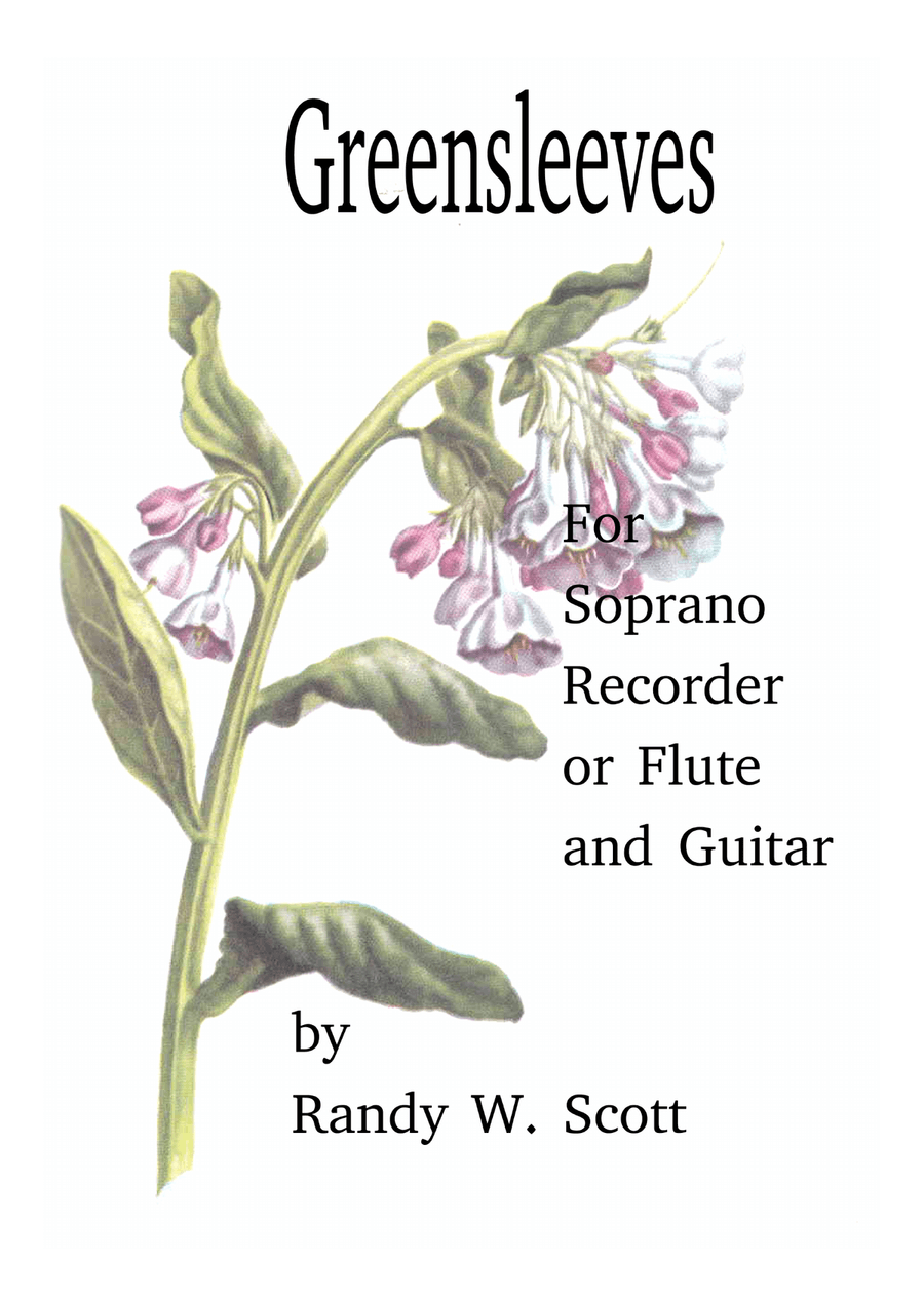 Greensleeves For Soprano Recorder or Flute and Guitar Flute scores gallery preview page 1
