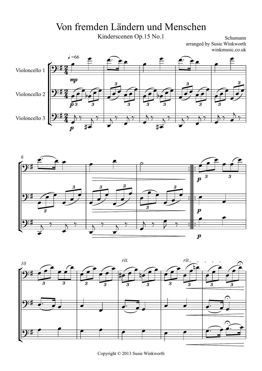 Kinderszenen Op.15 No.1 Von fremden Ländern und Menschen Small Ensemble scores gallery preview page 3